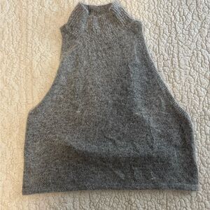 Olivaceous Light Gray Knit Turtleneck Sweater